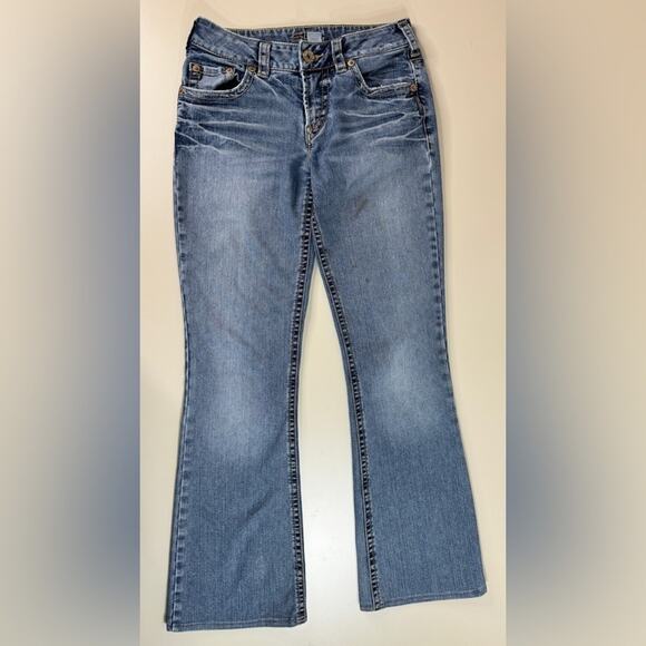 Vintage Y2K Silver Jeans Suki Womens 27 Denim Bootcut Western Boho Rodeo Cowgirl - Picture 1 of 15